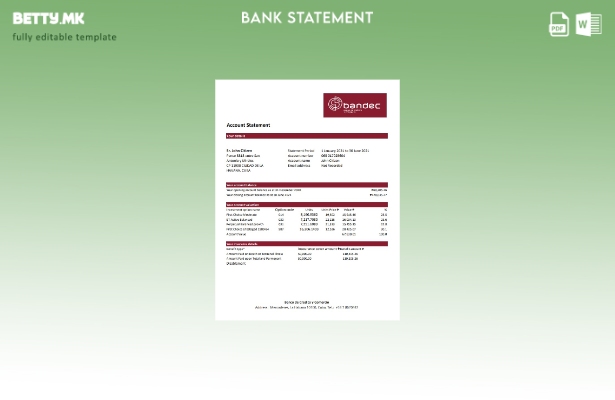 модерен стил Куба Бандек Банко де Кредито и Комерцио шаблон ексел за банкарски и